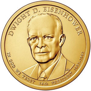 2015 1-dollar - P - Dwight D Eisenhower reverse